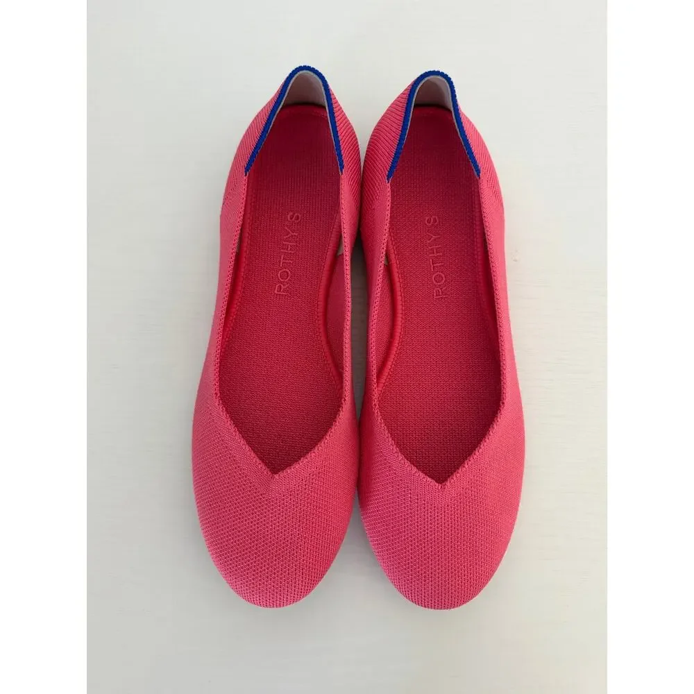 Rothys Womens The Flat Round Toe Flats Shoes Size 9 Hot Pink